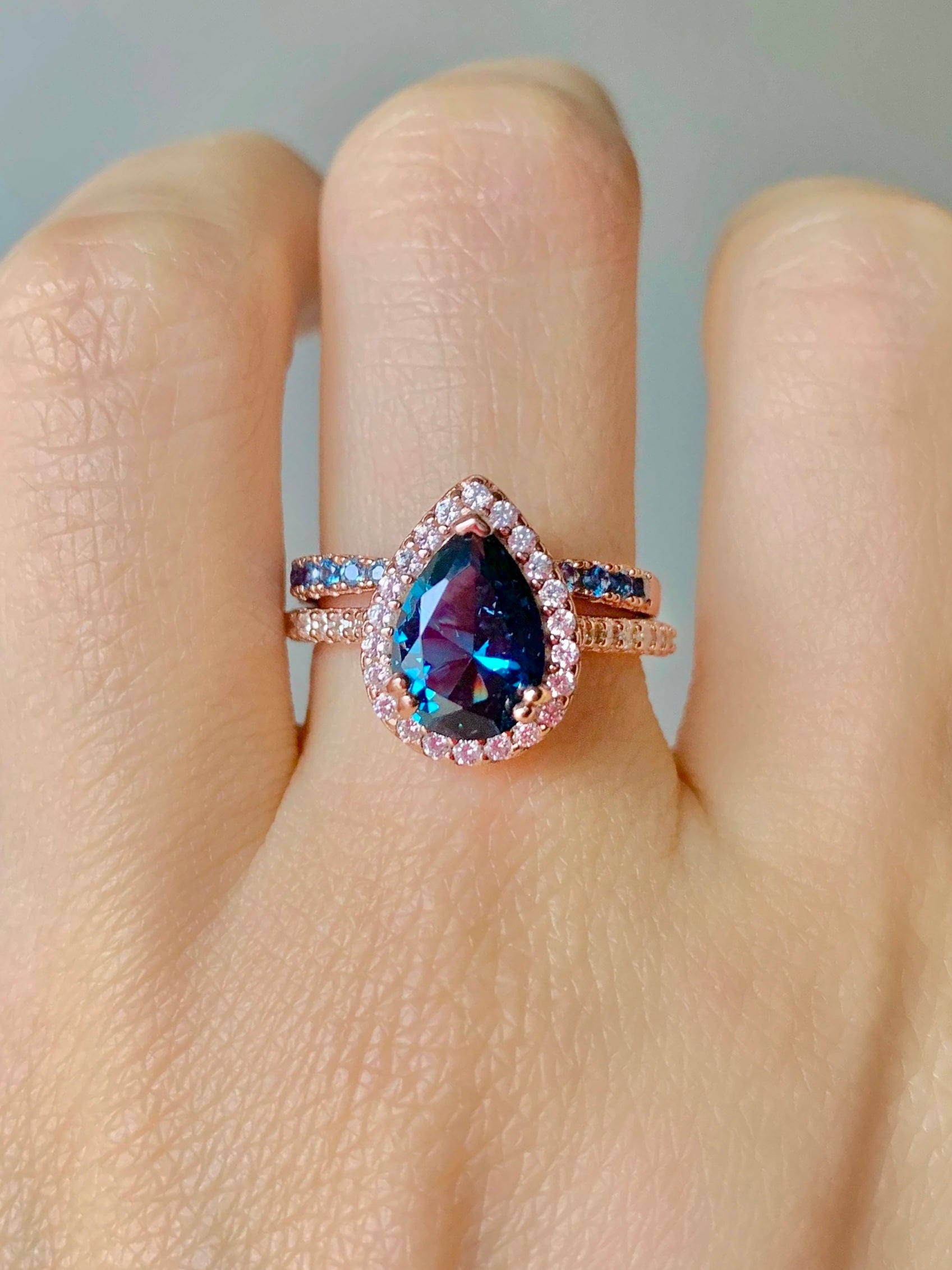 Nia & Esi London Blue Topaz Ring Set