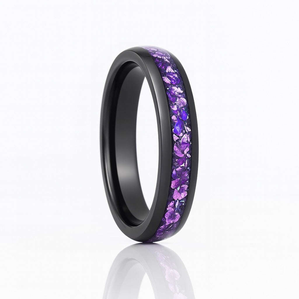 Esme Starry Night Crab Nebula Tungsten Ring