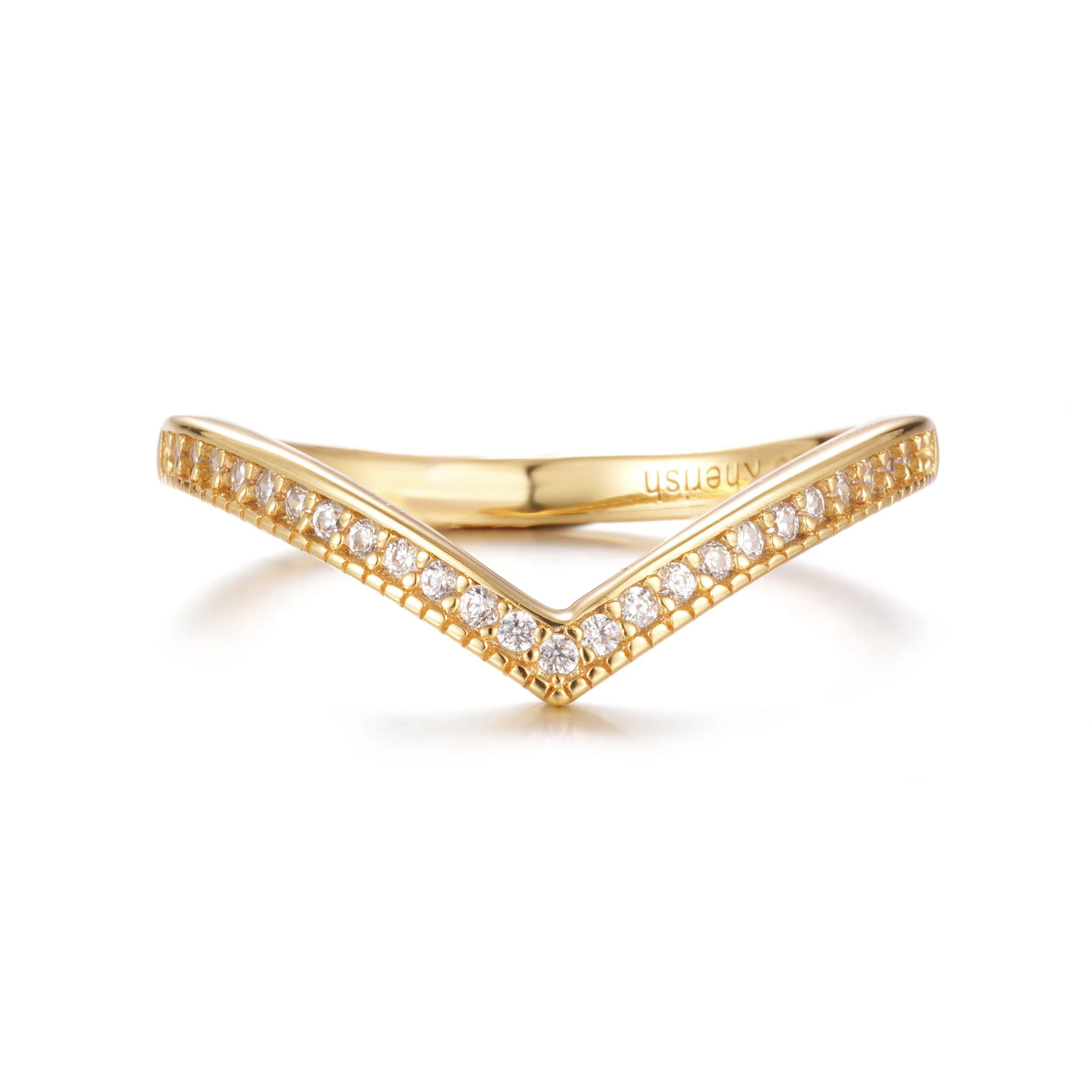 Jenna Curved Gemstone Stacking Band Sterling Silver