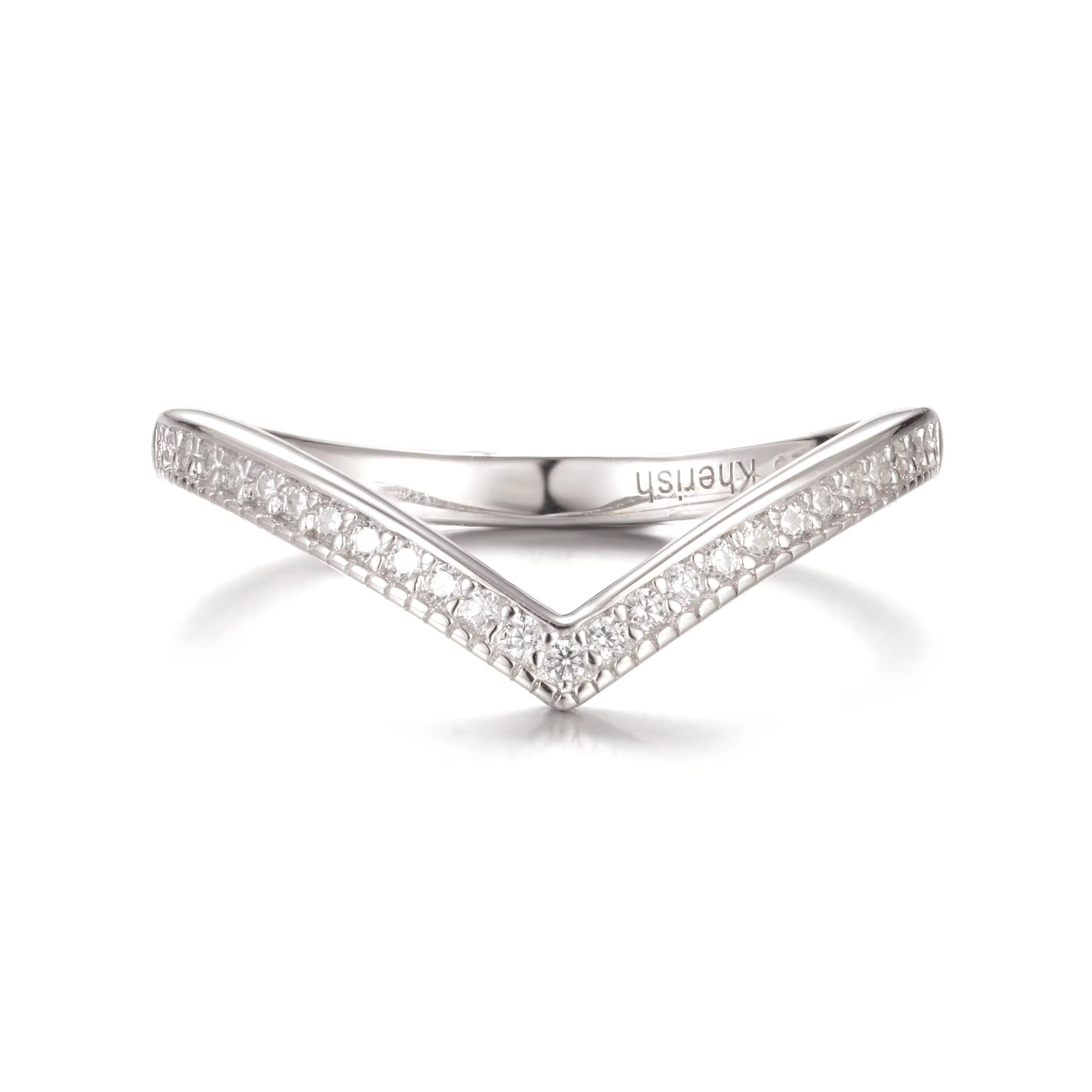 Jenna Curved Gemstone Stacking Band Sterling Silver