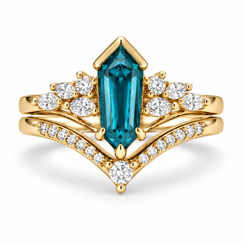 Giovanni London Blue Topaz Ring Set