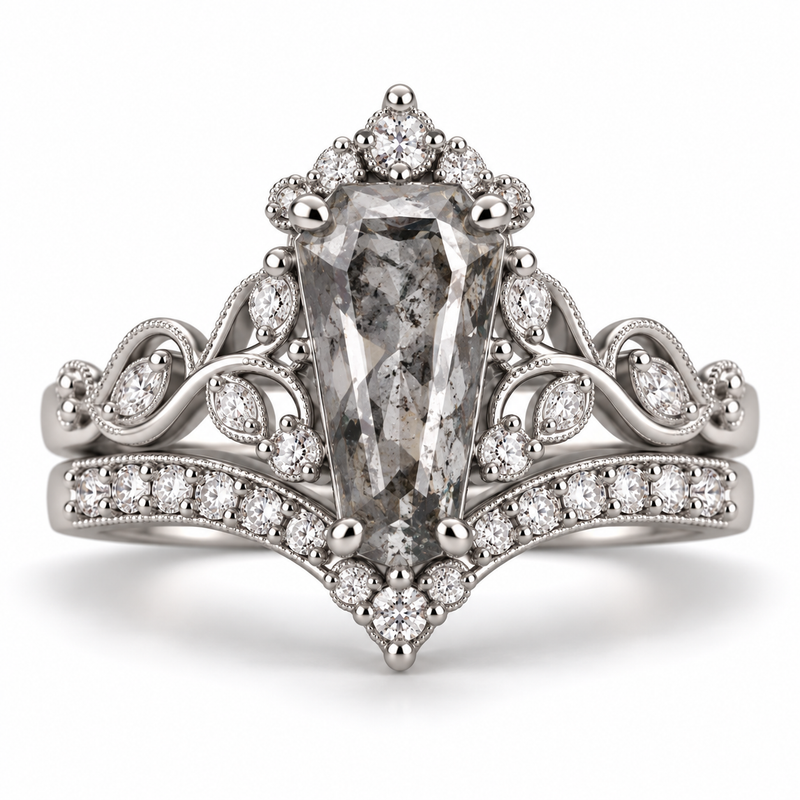 Arellano Vintage Coffin Cut Herkimer Diamond Set Sterling Silver