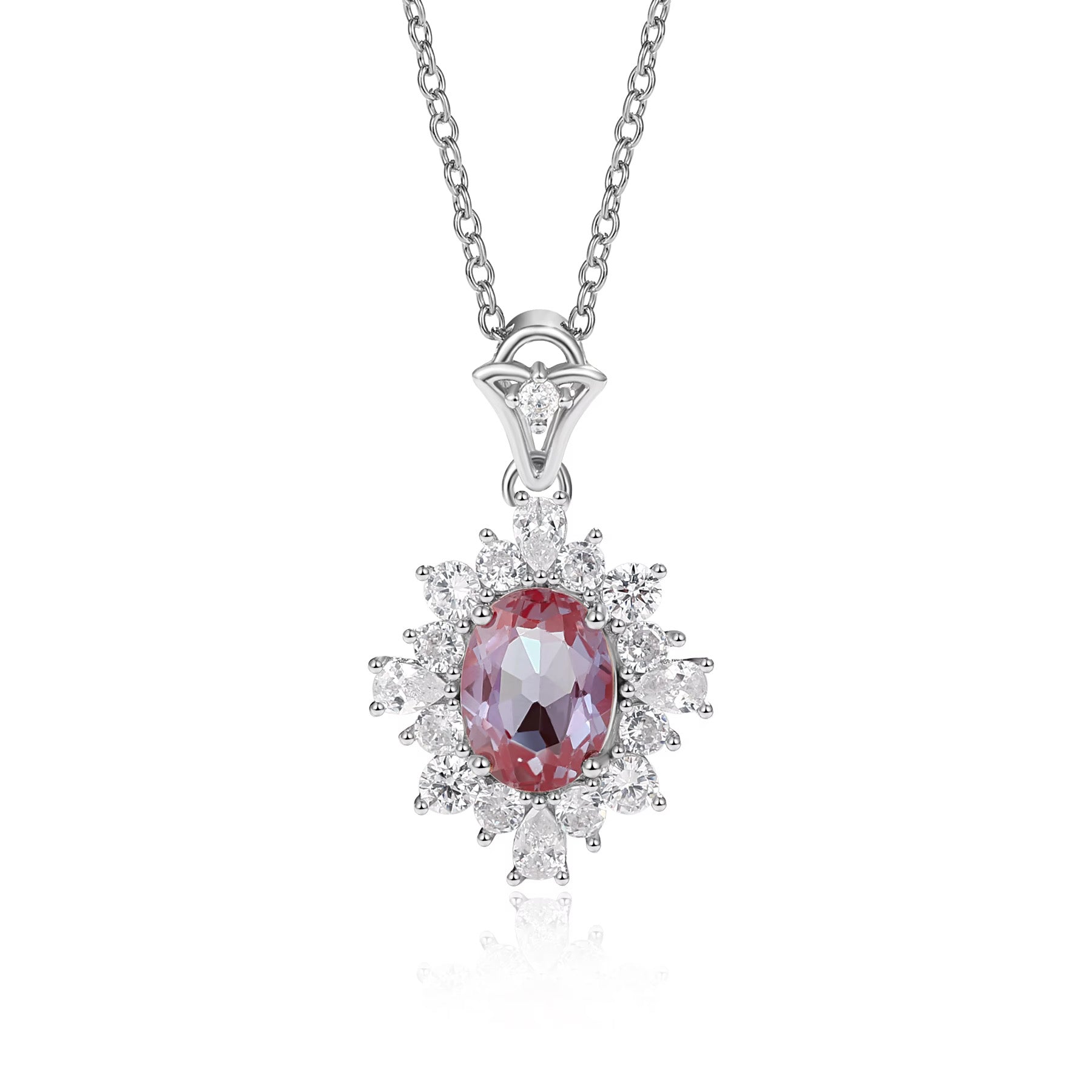 Phi Alexandrite Necklace Sterling Silver
