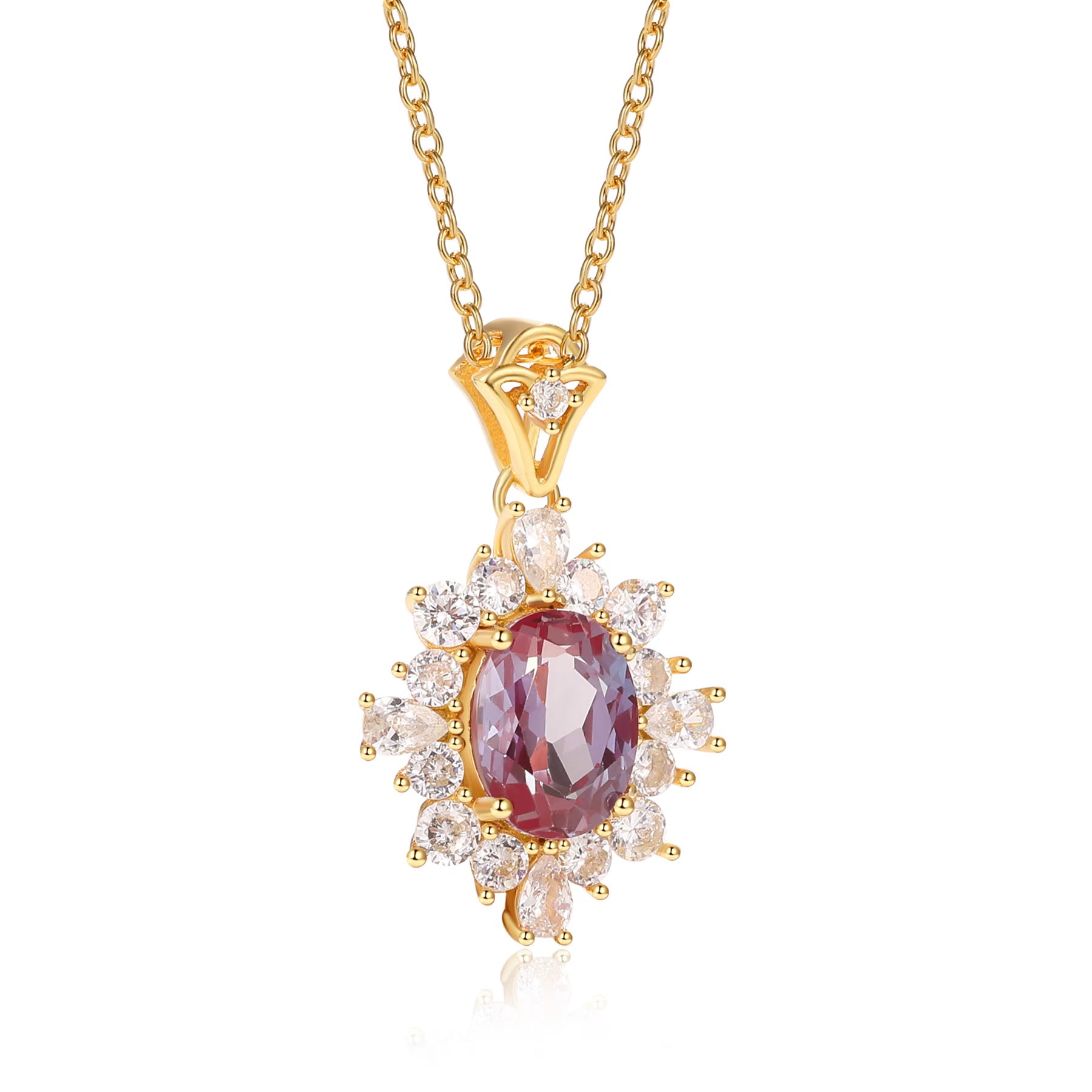 Phi Alexandrite Necklace Gold