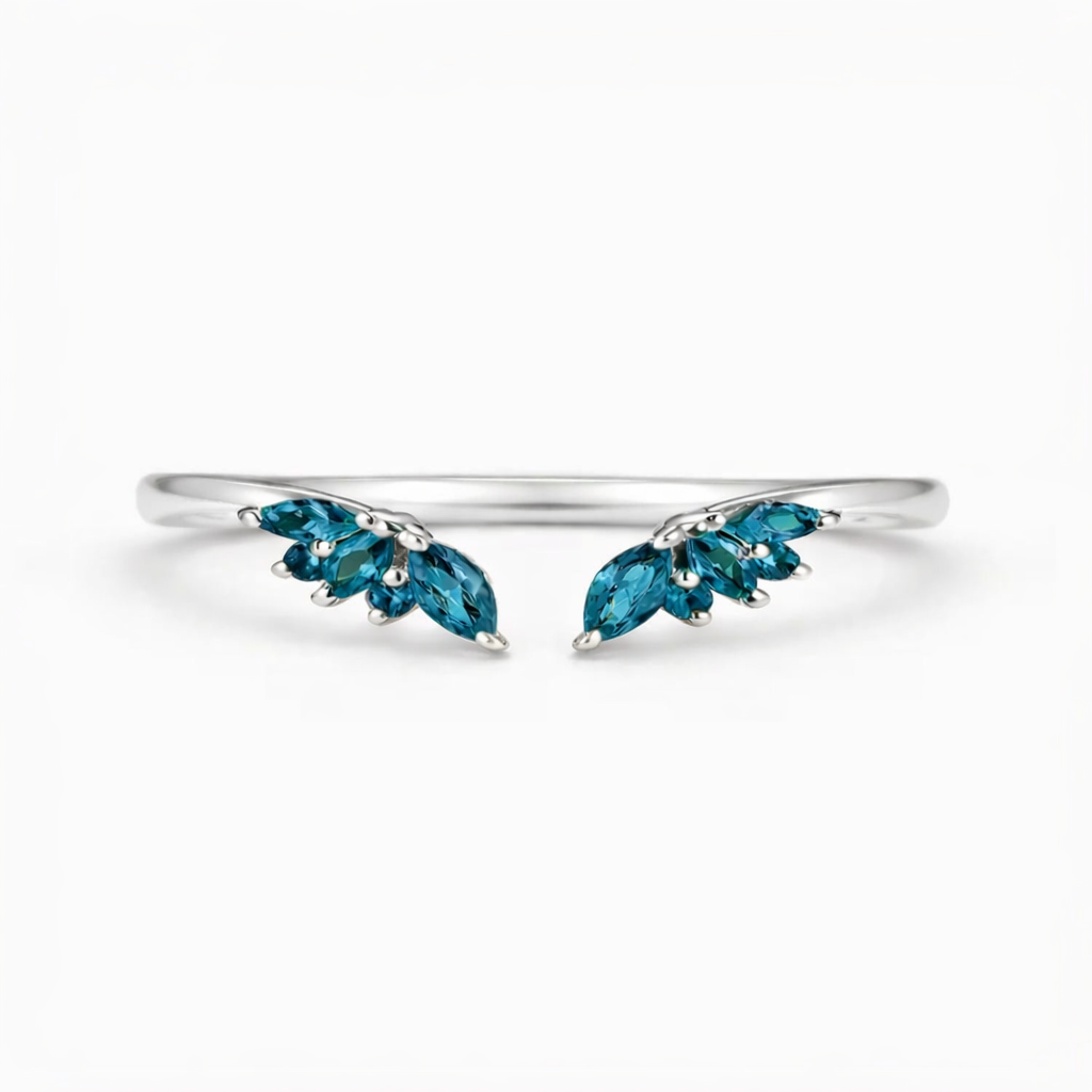 Hye Open London Blue Topaz Stacking Band Sterling Silver