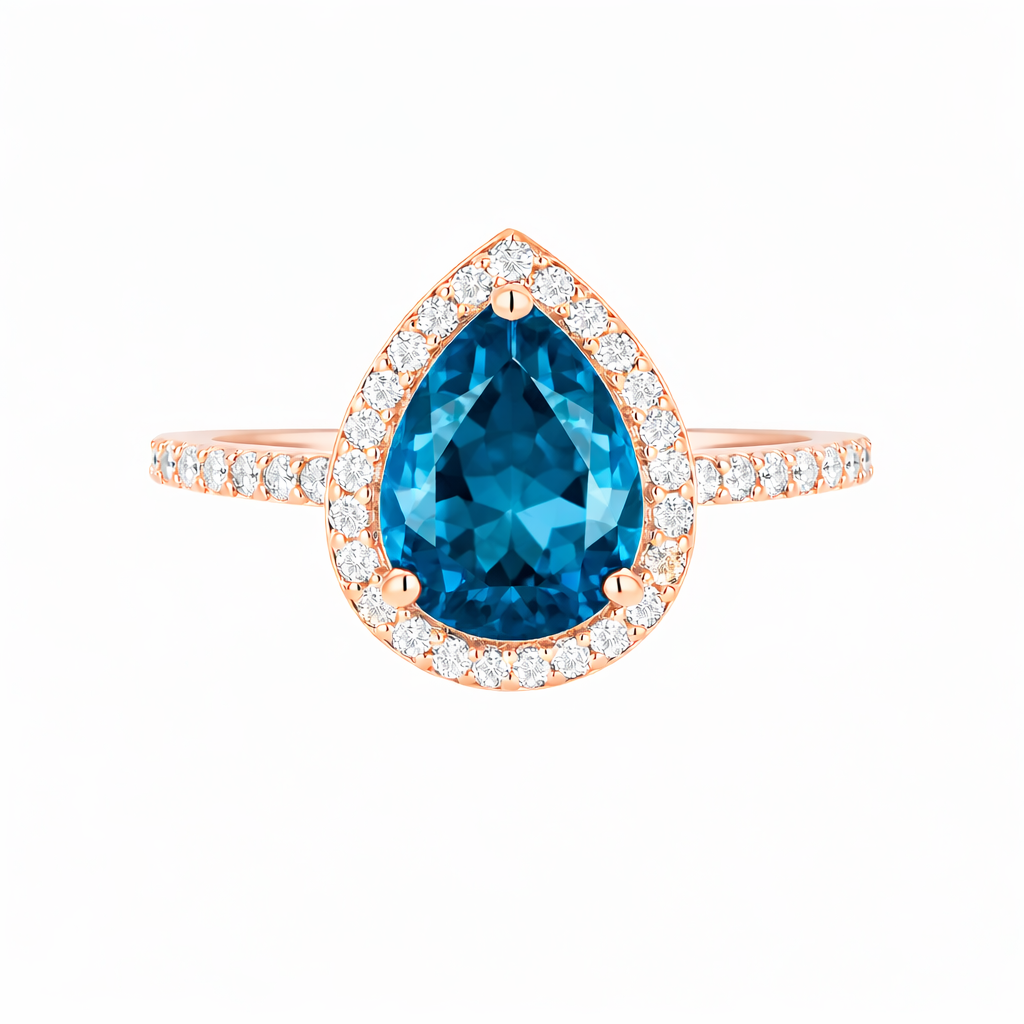 Nia & Hye Black Onyx London Blue Topaz Ring Set