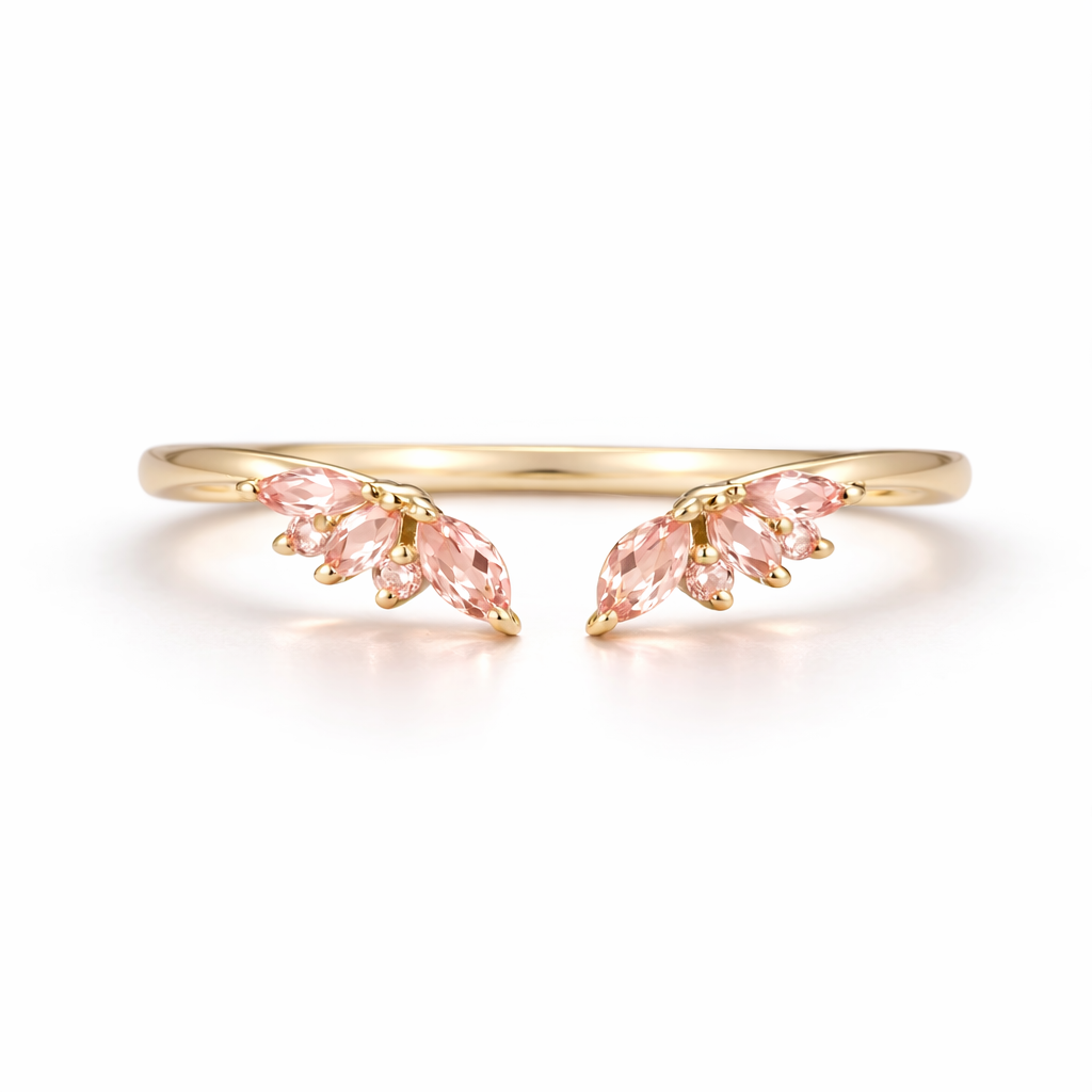 Hye Open Morganite Stacking Band Gold