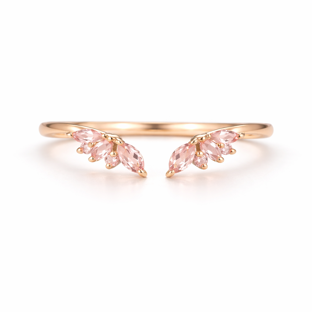 Hye Open Morganite Stacking Band Rose Gold