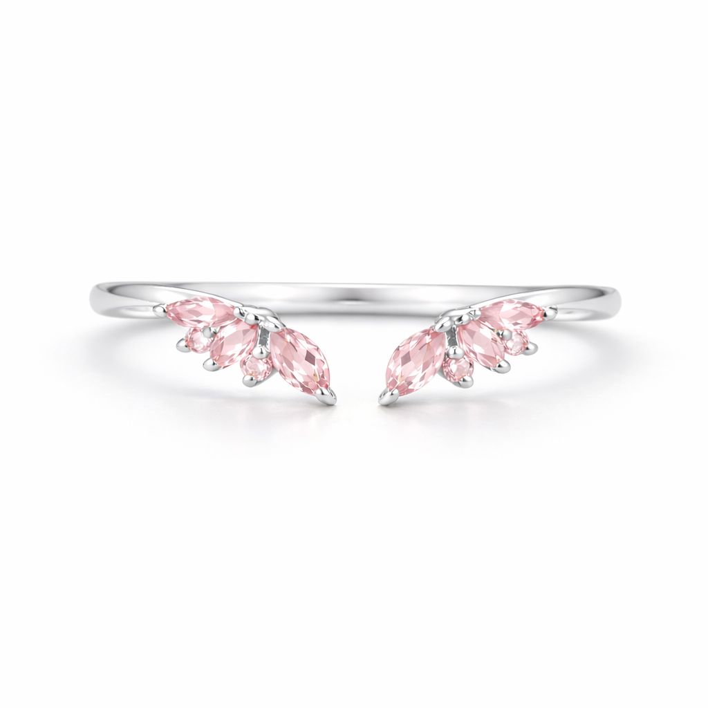 Hye Open Morganite Stacking Band Sterling Silver