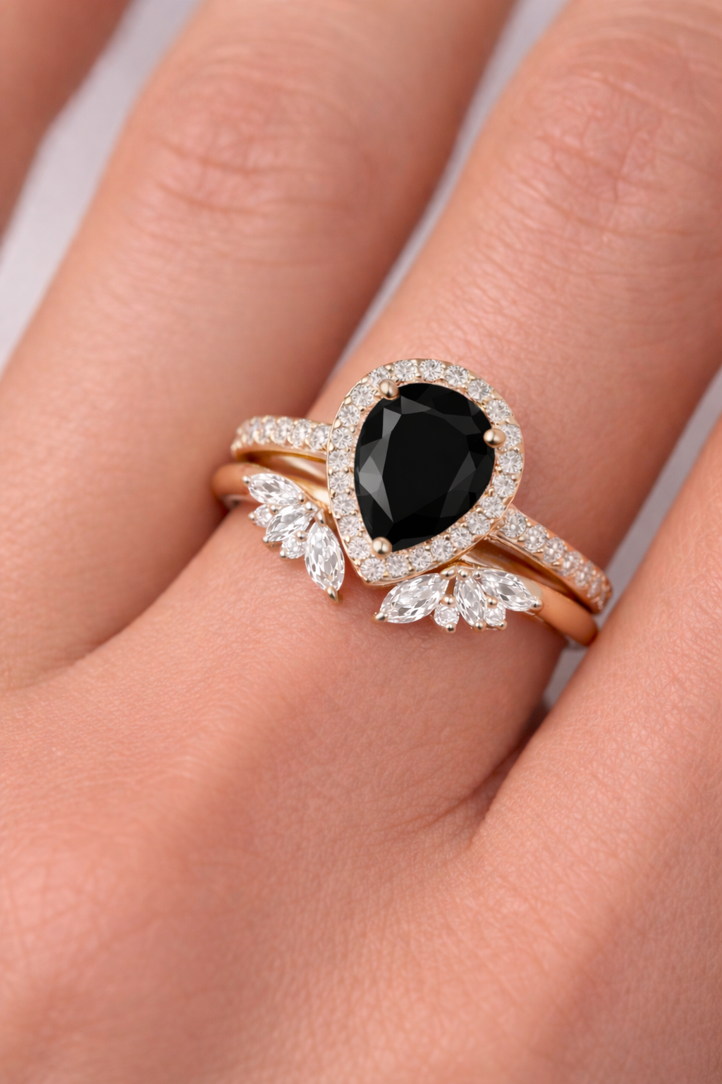 Nia & Hye Black Onyx Ring Set