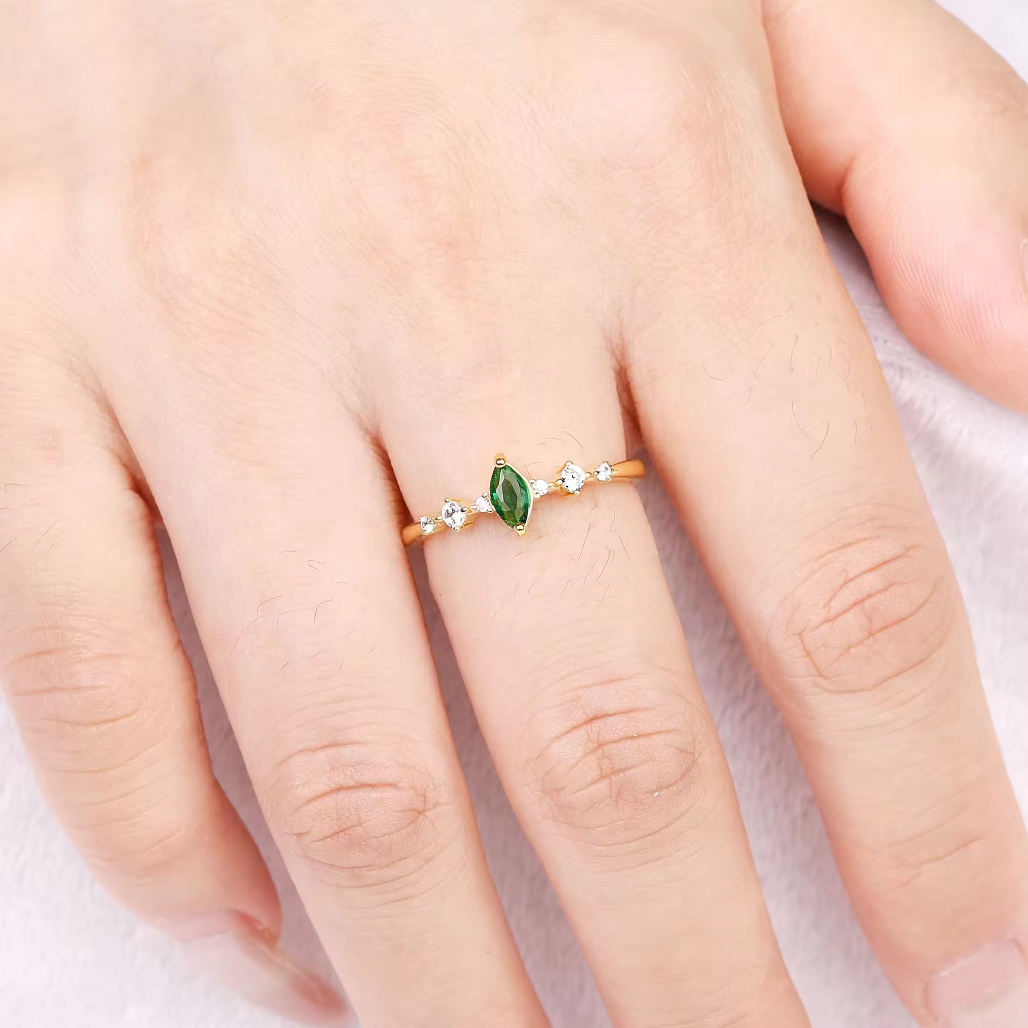 Ava Black Onyx Ring Gold