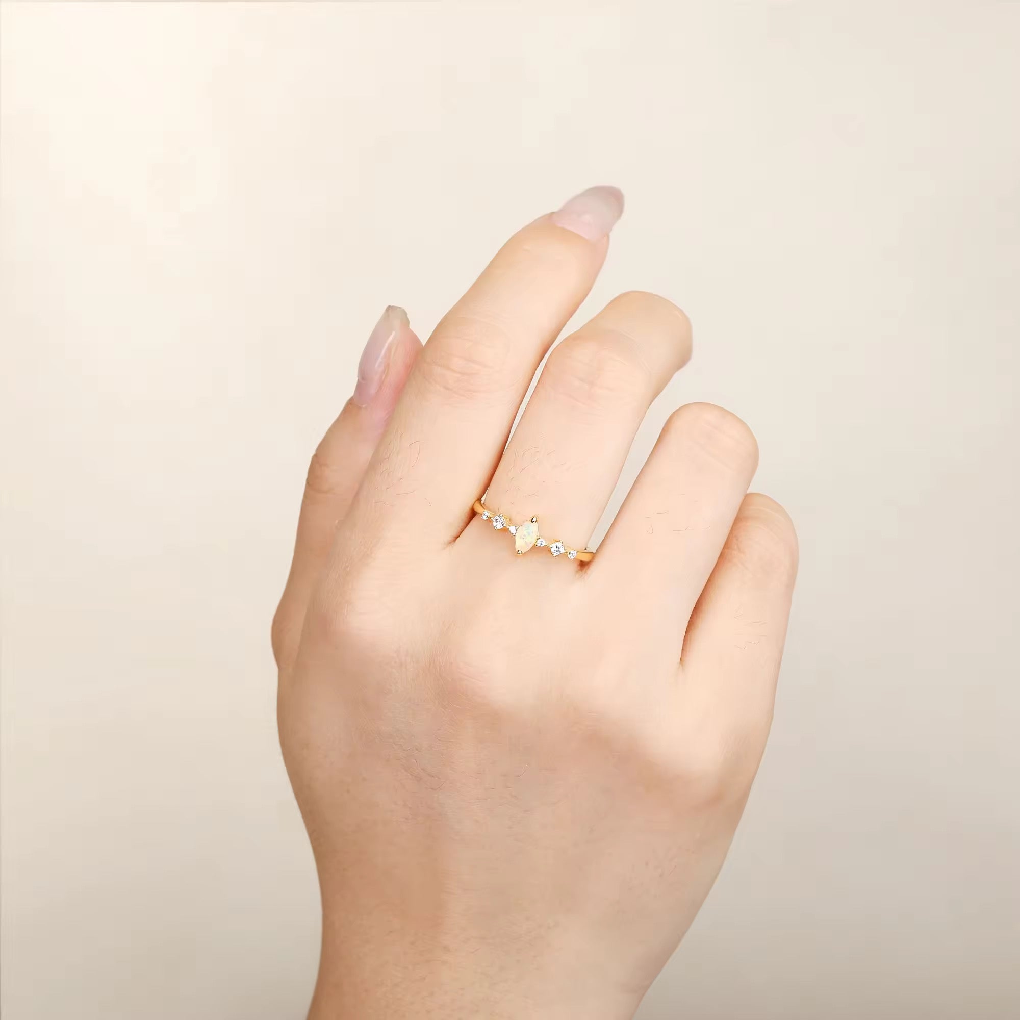 Ava Black Onyx Ring Gold