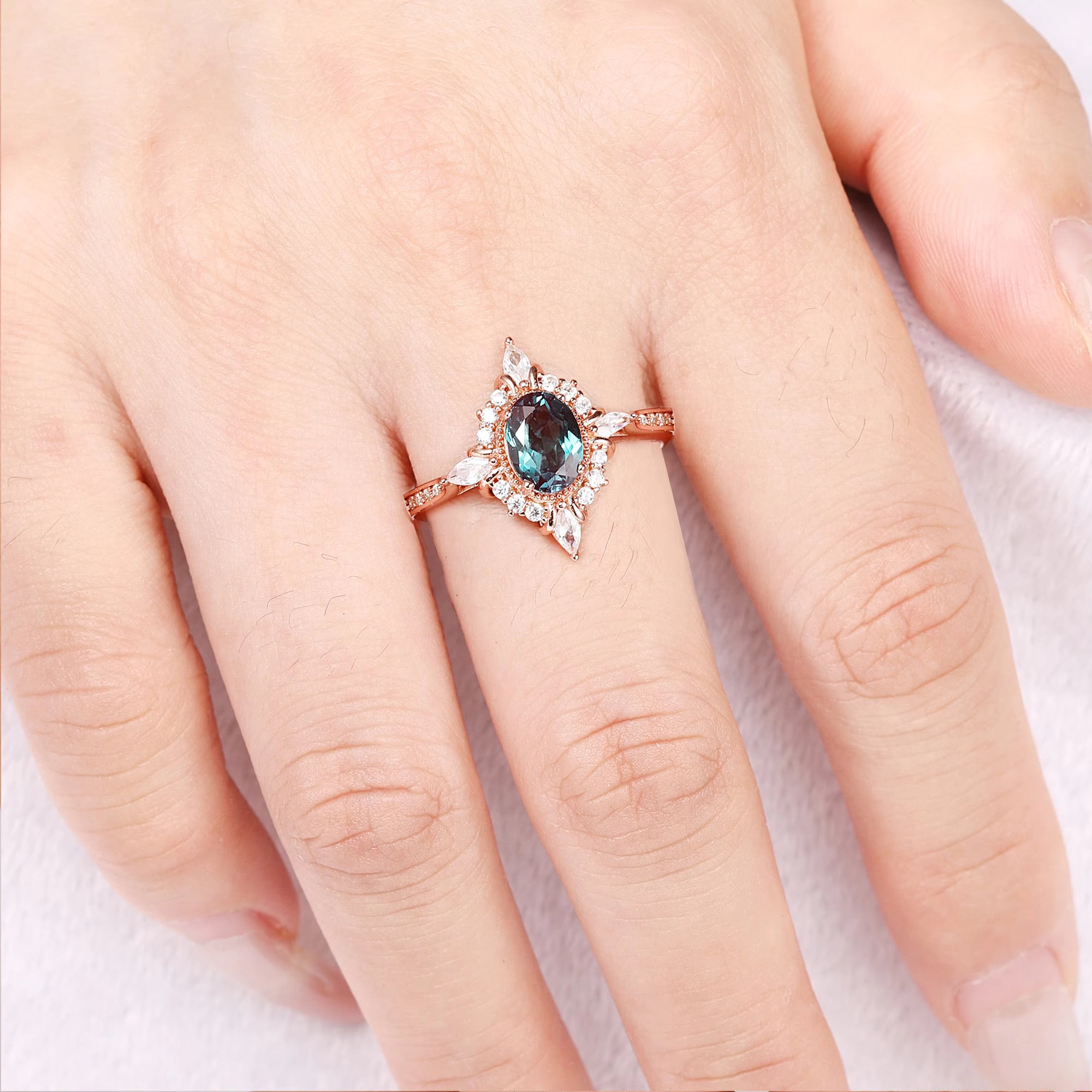 Mia Alexandrite Ring Rose Gold