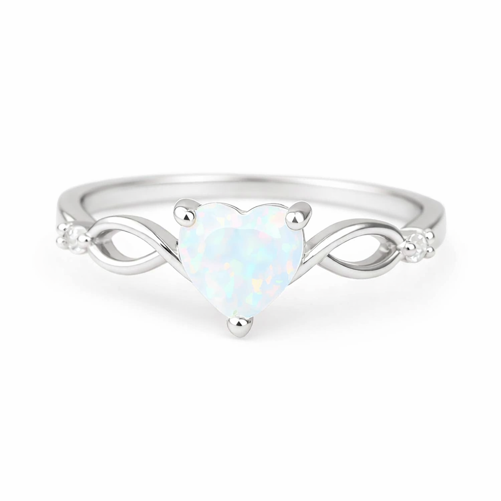 Lei Opal Heart Ring Gold