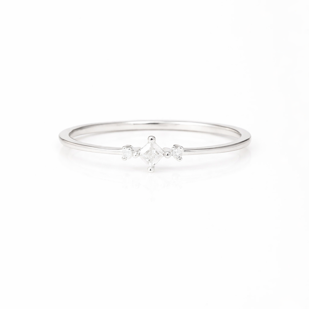 Koi Moissanite Dainty Ring Sterling Silver
