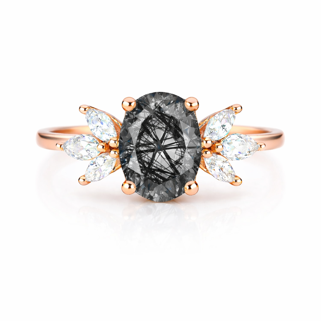 Ivy Black Rutilated Quartz Ring