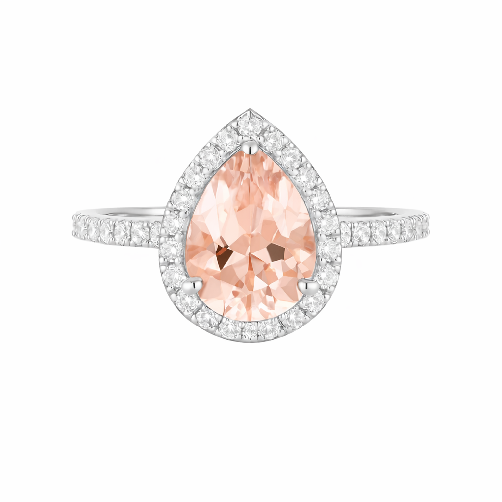 Nia Morganite Ring Sterling Silver