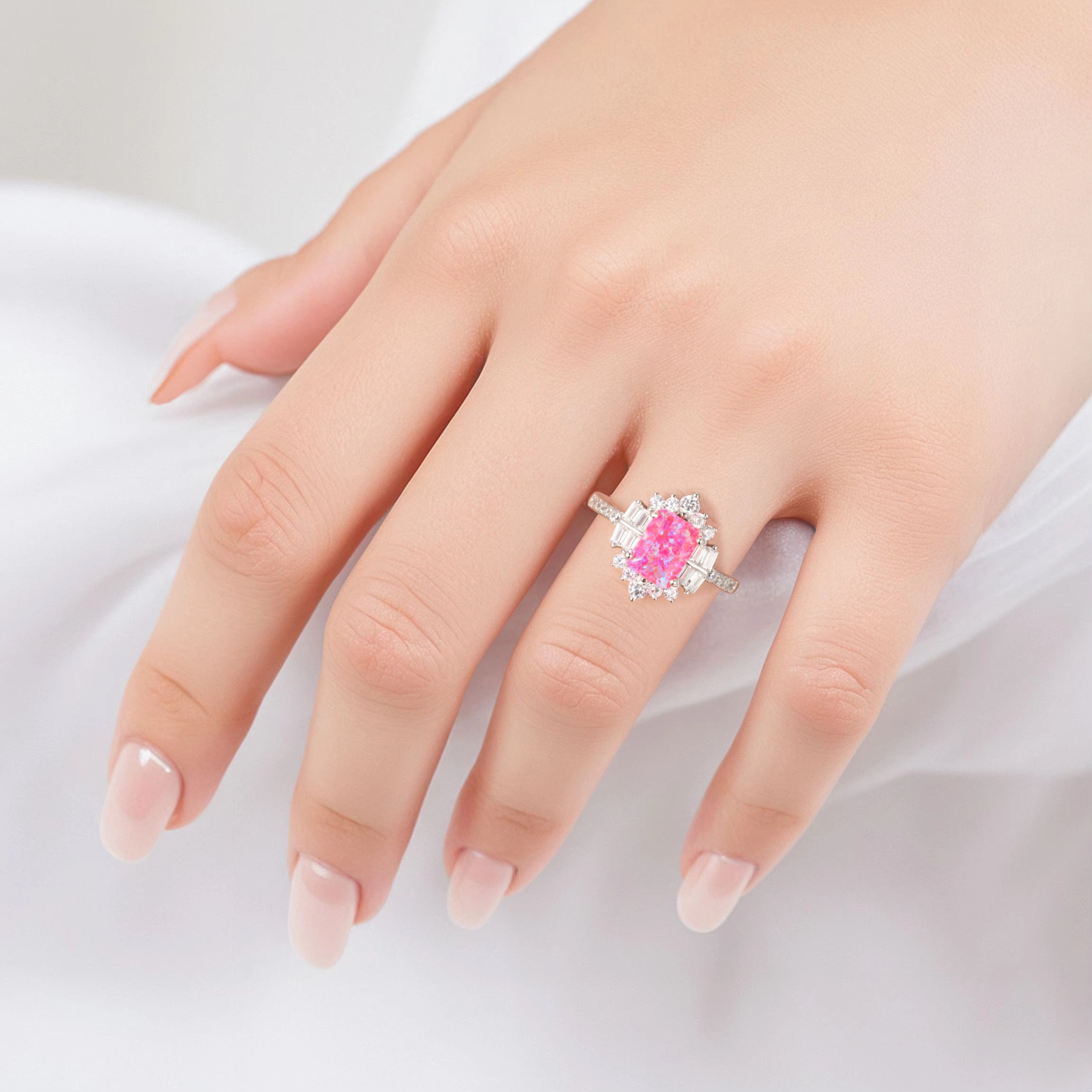 Sea Pink Opal Ring