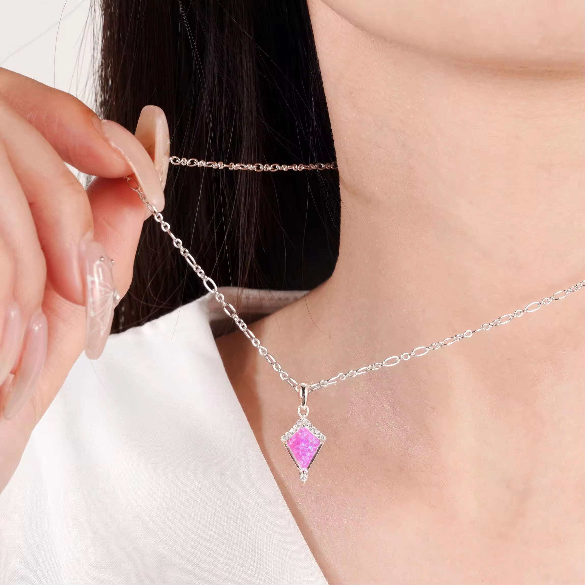 Dania Orchard Pink Opal Necklace