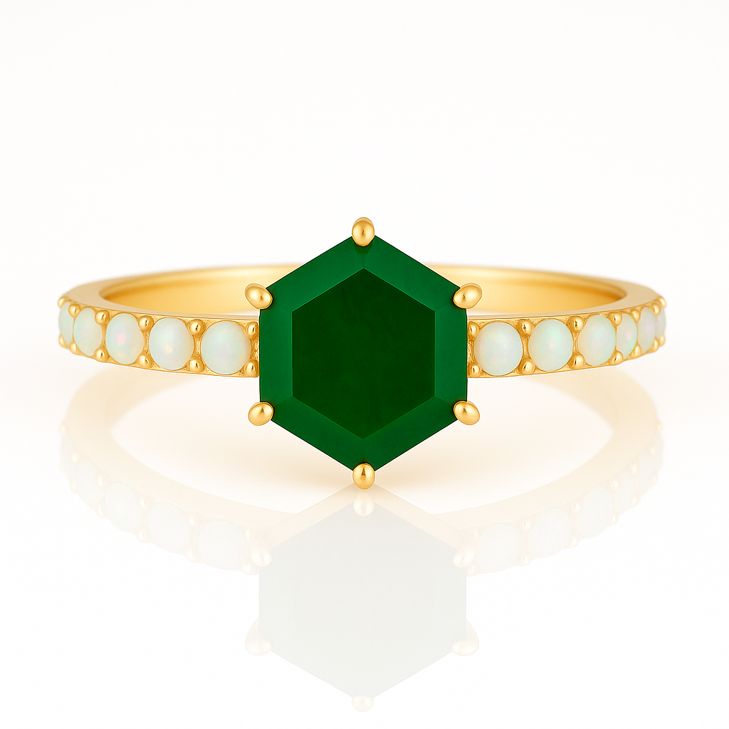 Emma Emerald & Opal Ring