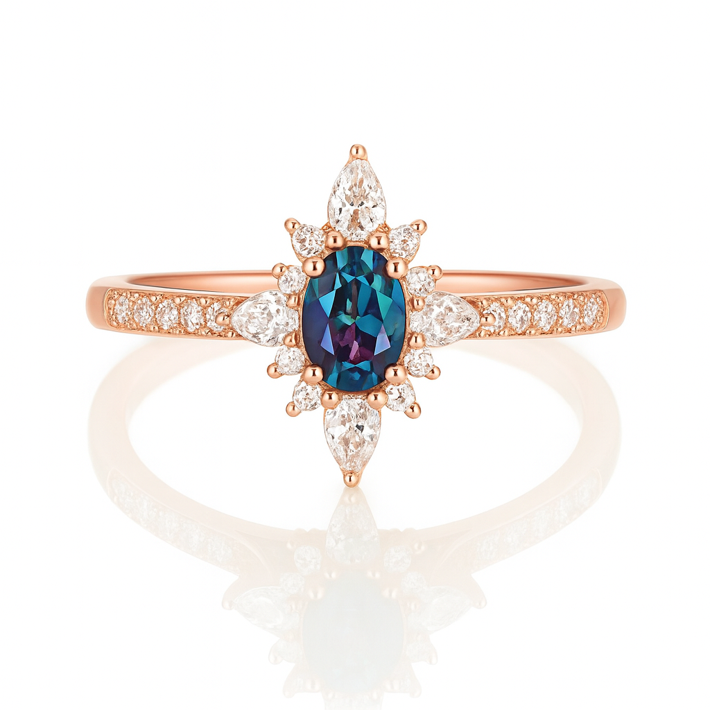 Zoe Alexandrite Ring Rose Gold