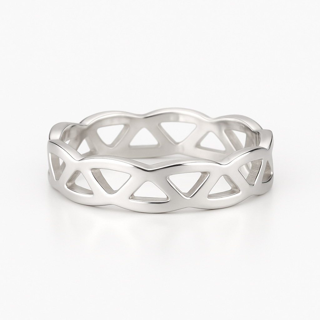 Josh Wavy Sterling Silver Men's Wedding Ring