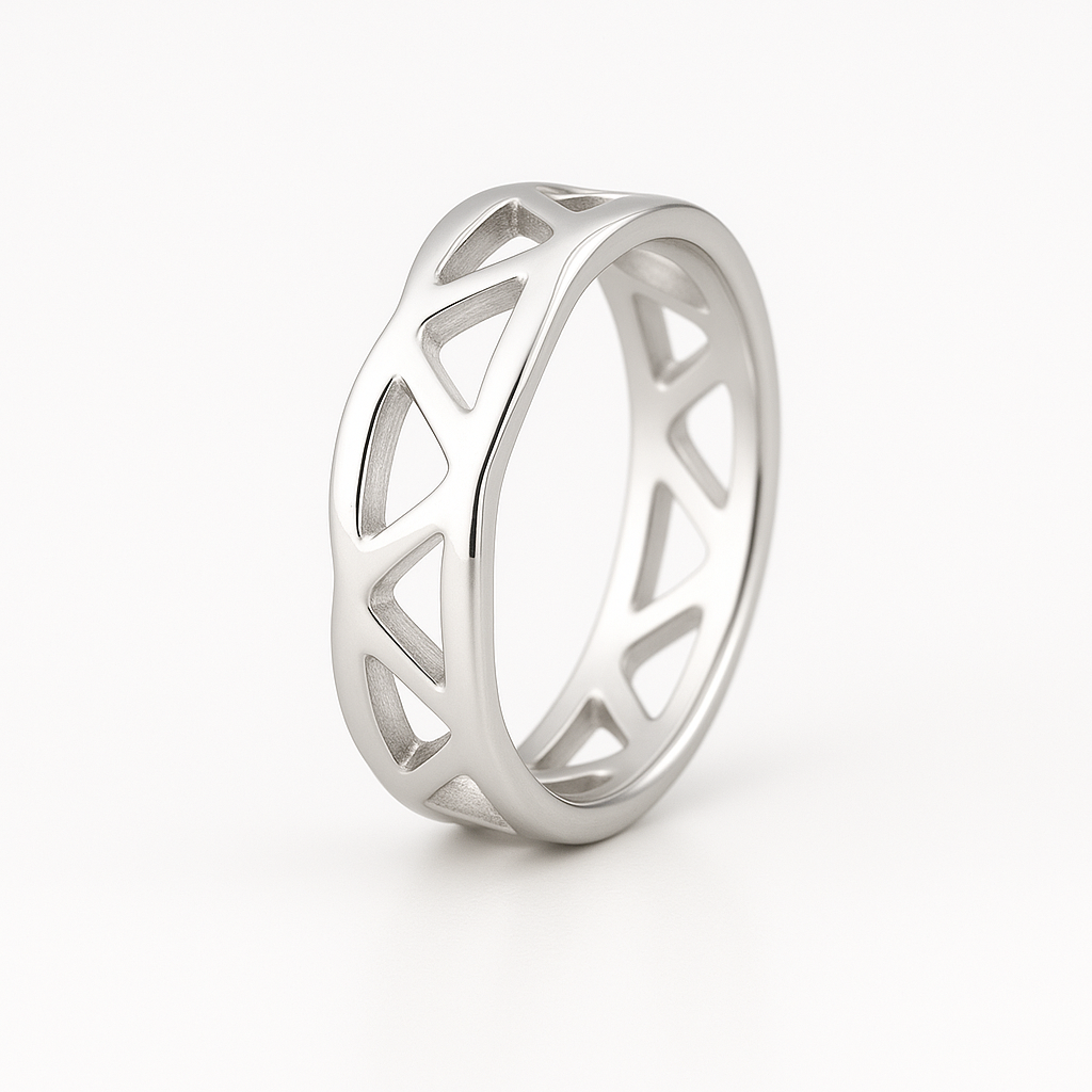 Josh Wavy Sterling Silver Men's Wedding Ring