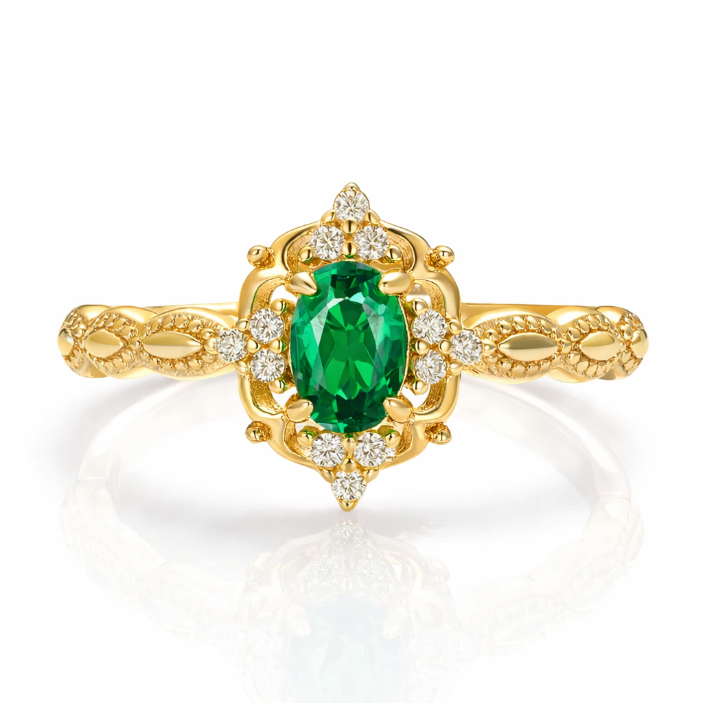 Fia Emerald Ring Gold