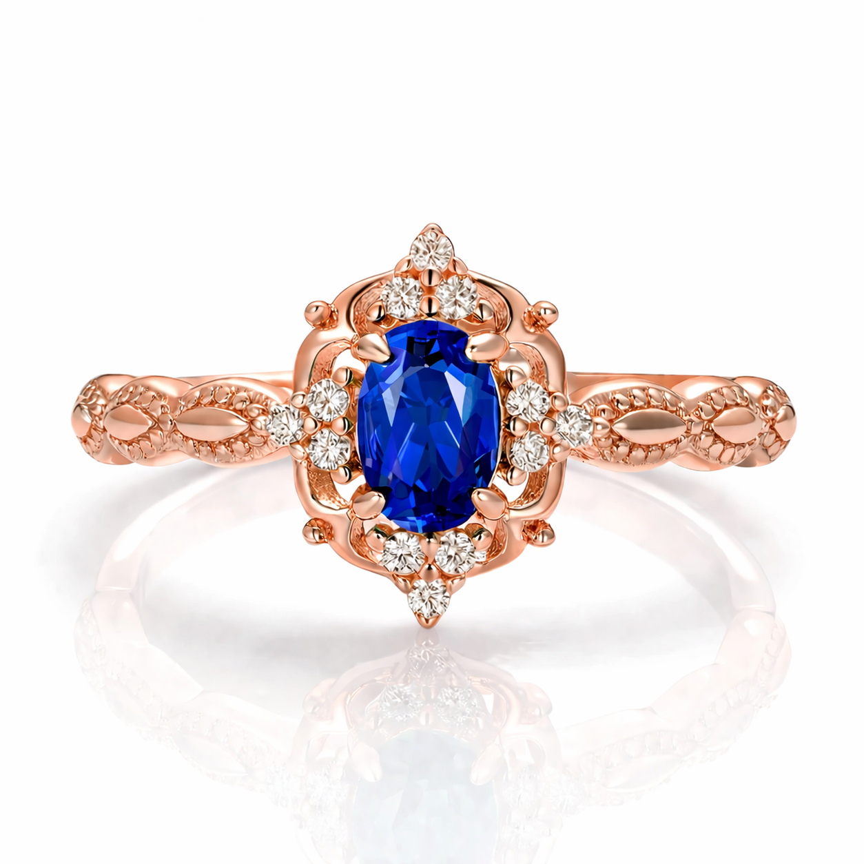 Fia Sapphire Ring Rose Gold