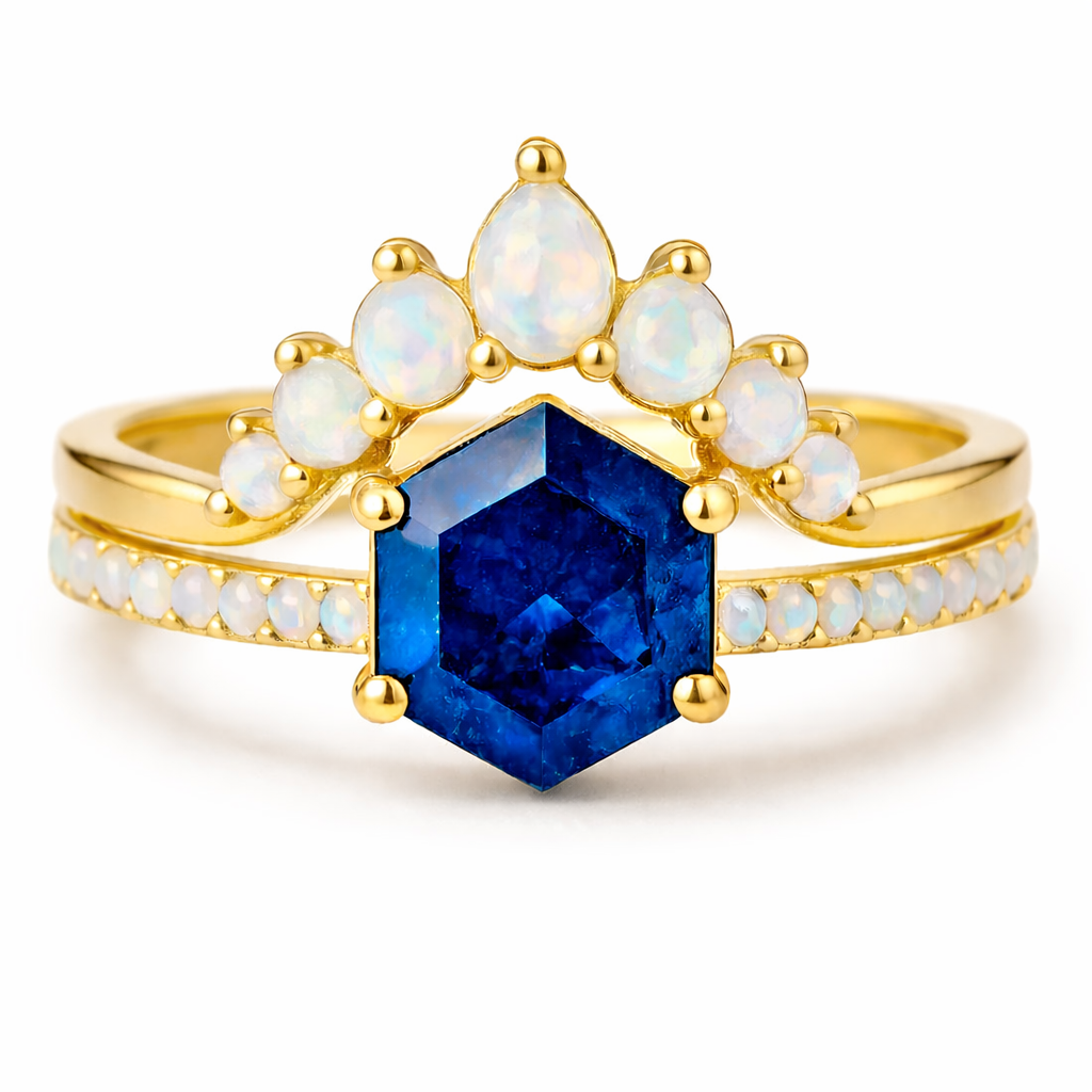 Emma Sapphire & Opal Ring Set