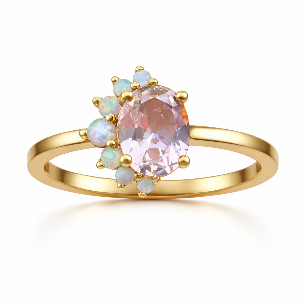 Ari Morganite & Opal Ring