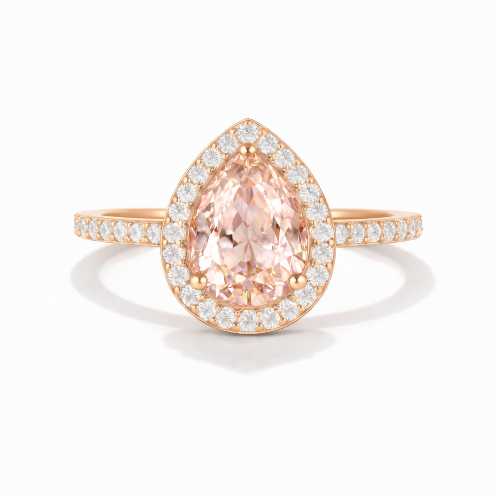 Nia Morganite Ring Rose Gold