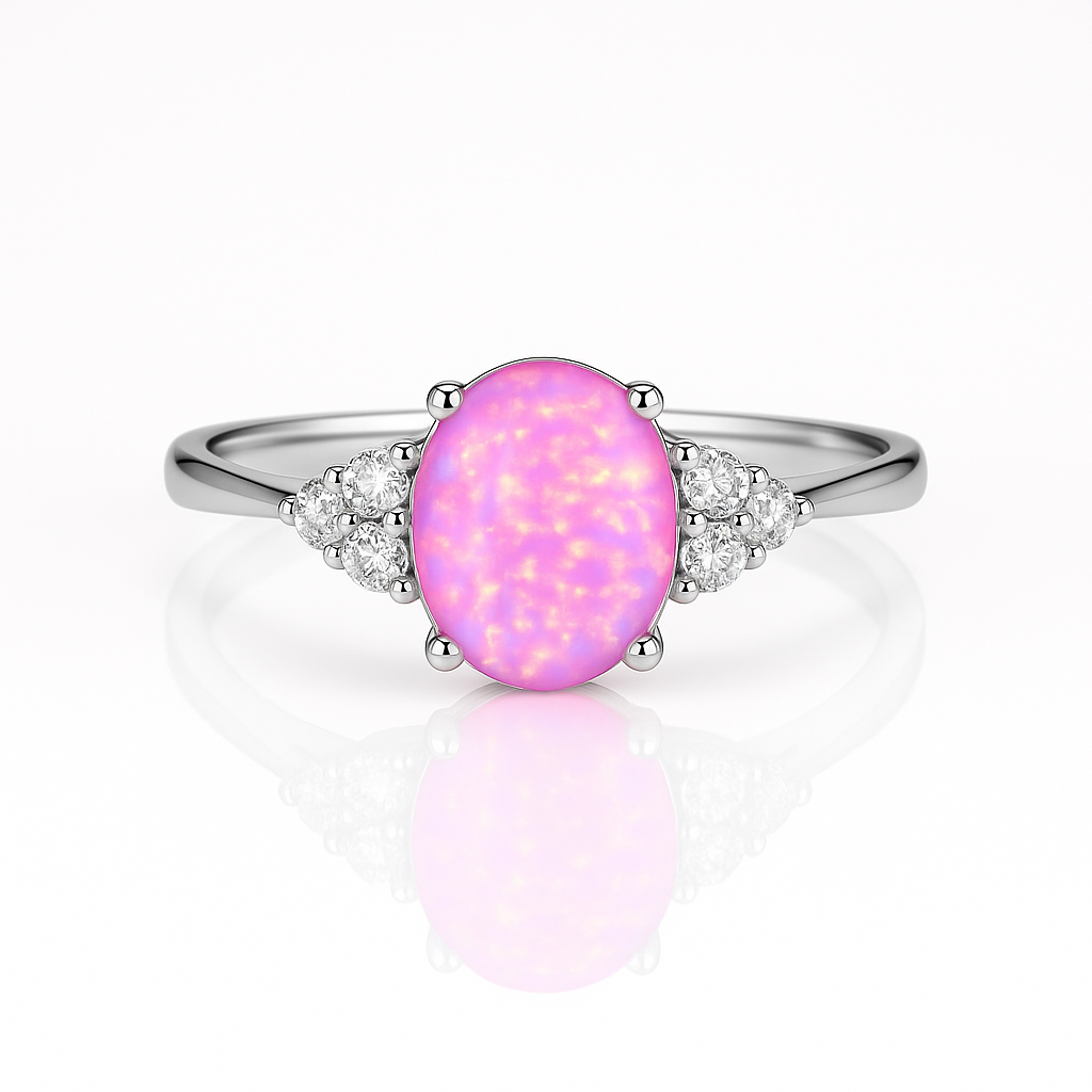 Tya Neon Pink Fire Opal Ring