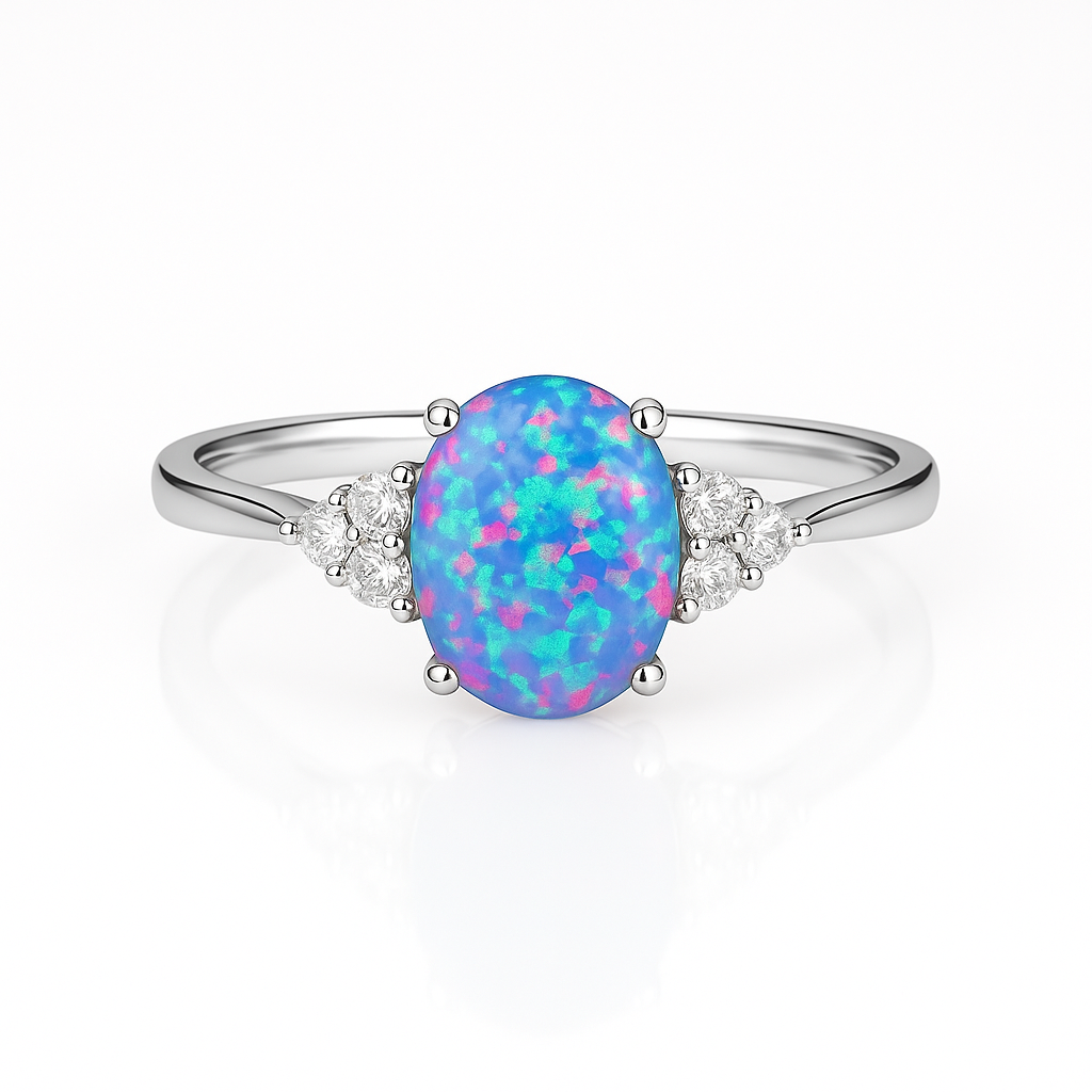Tya Neon Pink Fire Opal Ring