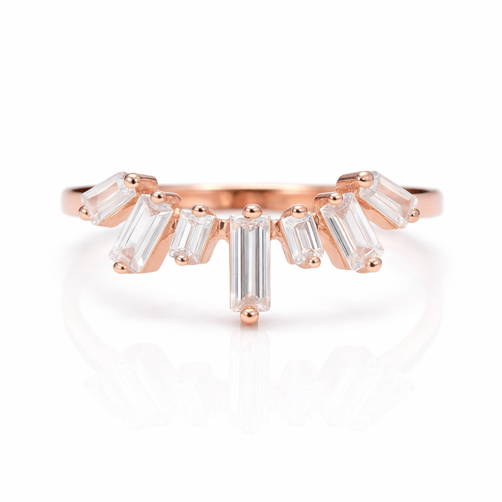Era Curved Gemstone Stacking Band Sterling Silver