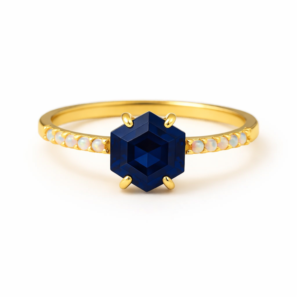 Emma Aquamarine & Opal Ring