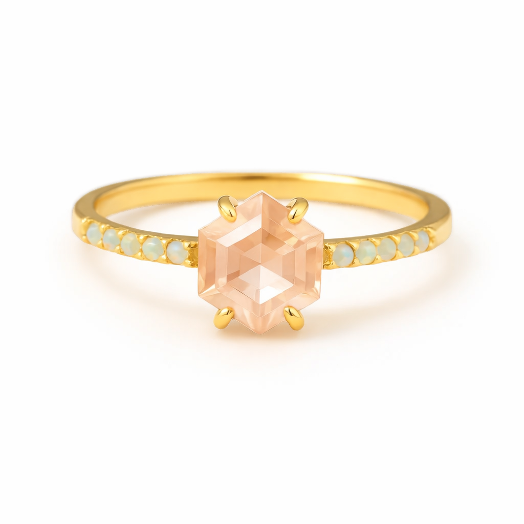 Emma Morganite & Opal Ring