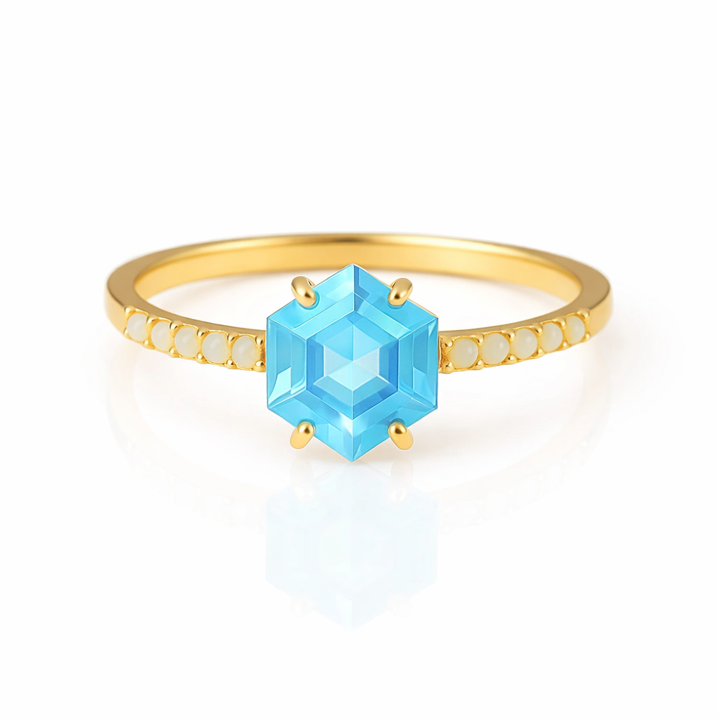 Emma Aquamarine & Opal Ring