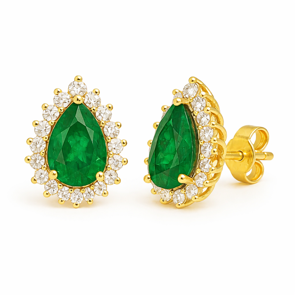 Ina Emerald Earrings Gold
