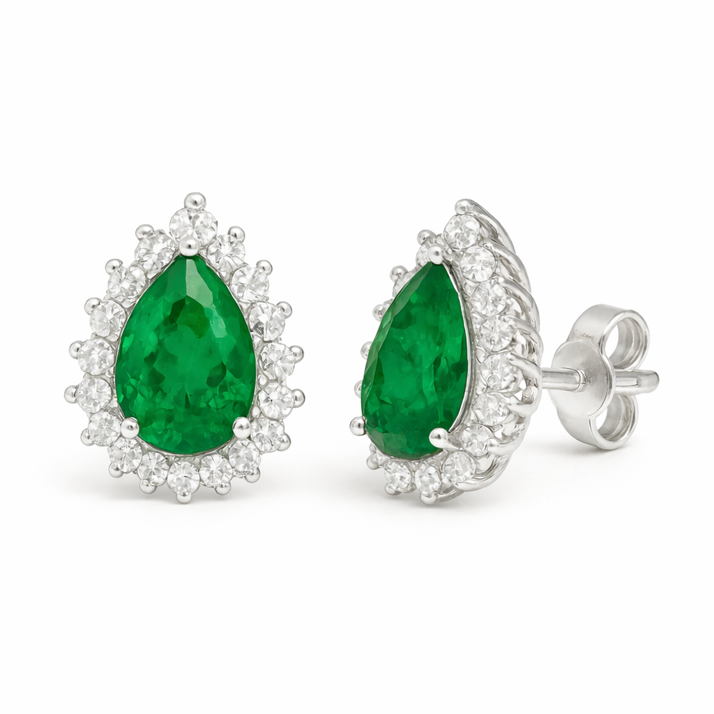 Ina Emerald Earrings Sterling Silver