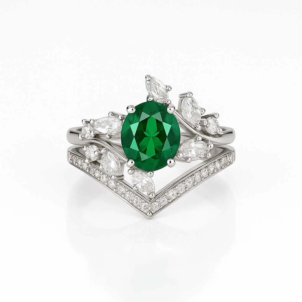 Bella Emerald Ring Set