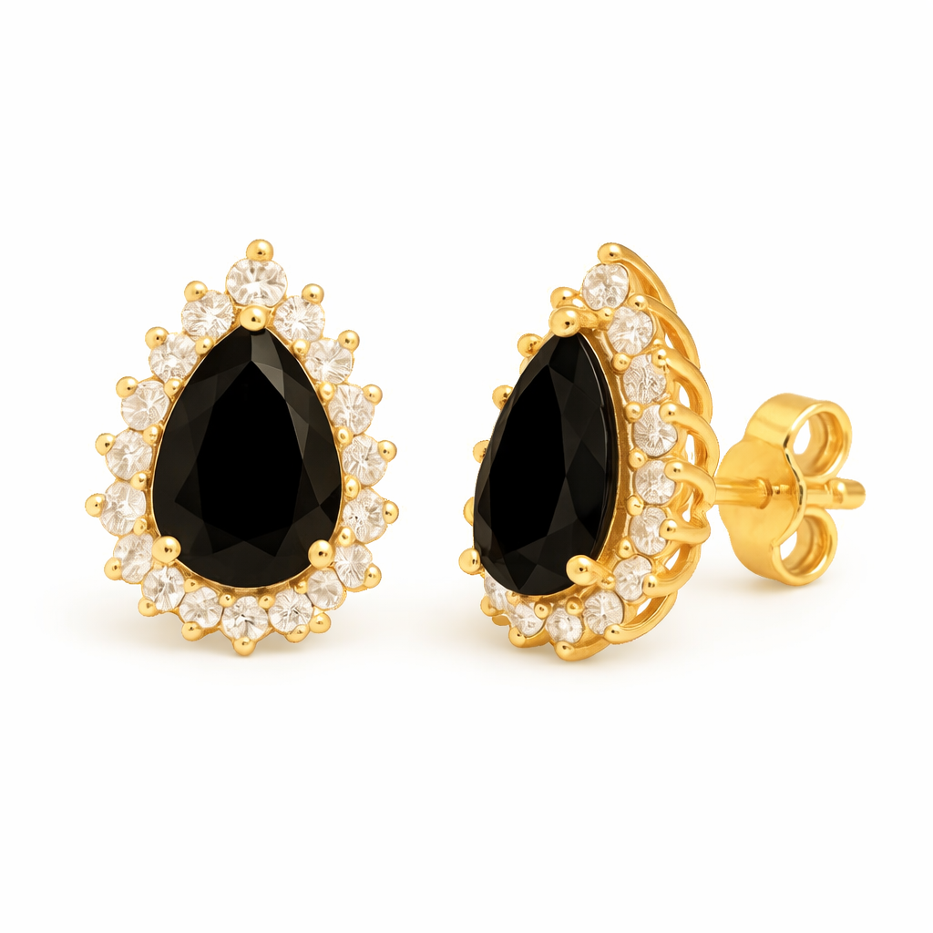 Ina Black Onyx Earrings Rose Gold