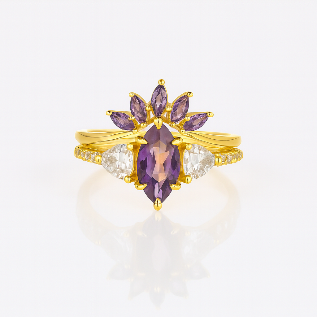 Dori Amethyst Ring Set