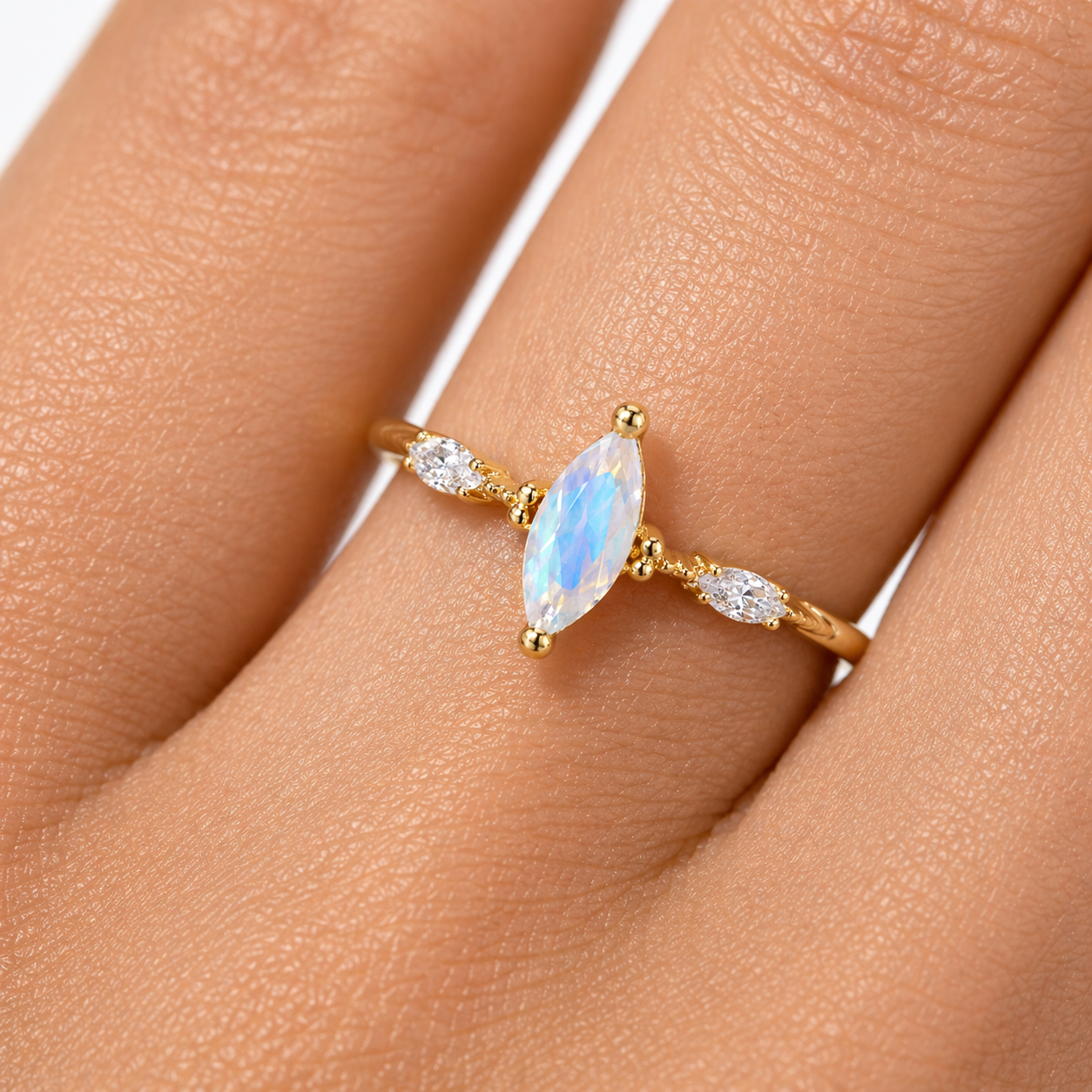 Aya Moonstone Ring Gold