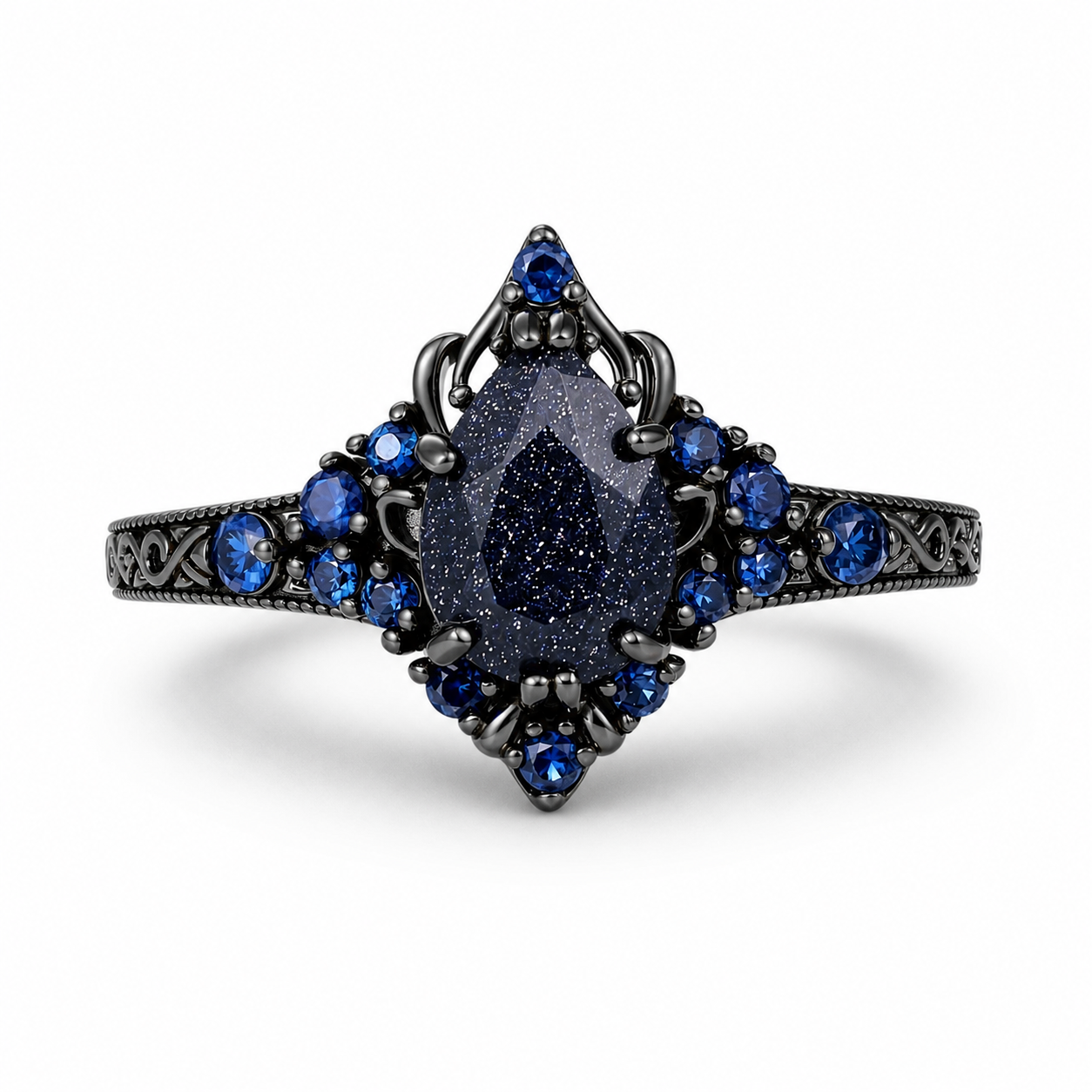 Aphrodite Sandstone Black Gold Ring