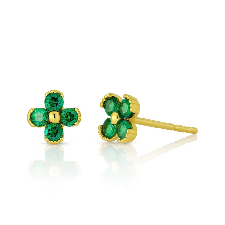 Jay Emerald Flower 14K Ring