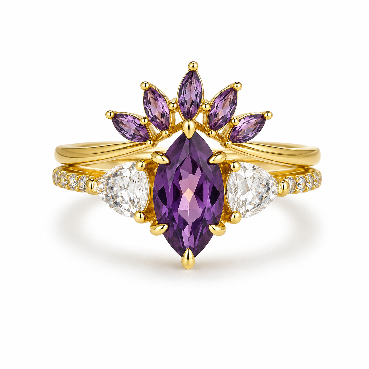 Dori Amethyst Ring Set