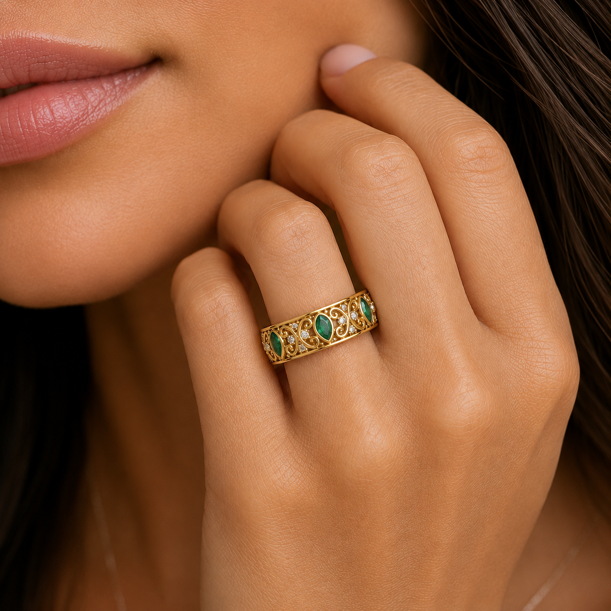 Corgi Emerald Gold Ring