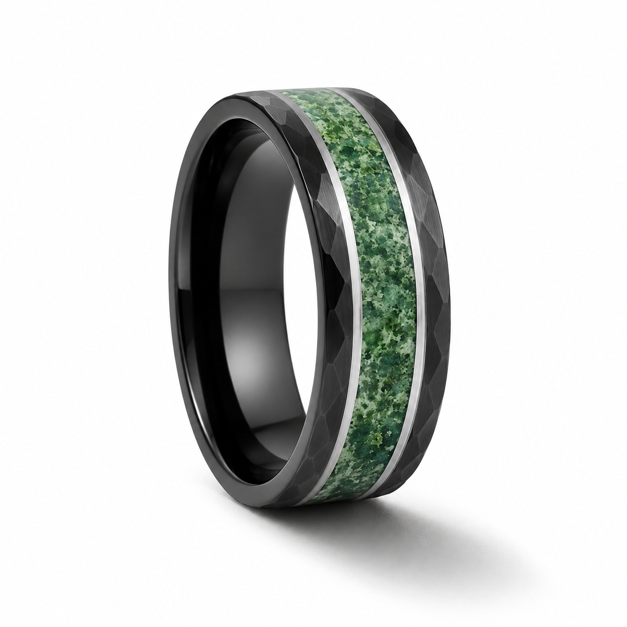 Steve Green Moss Agate Men's Band Silver