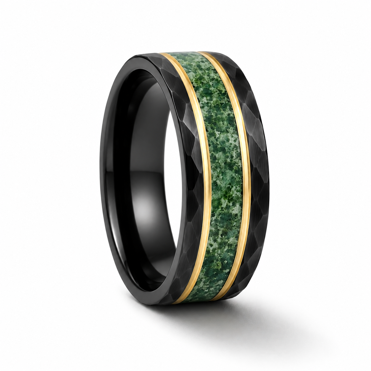 Steve Green Moss Agate Men's Band Silver